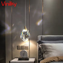Axyaa Crystal LED Pendant Chandelier: Nordic Iron Lighting Fixture for Home Decor & Aesthetics