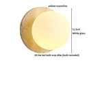 Axyaa White Glass Yellow Stone Wall Lamp Bedside LED Pull Chain Switch Art Lighting