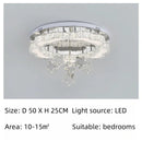 Axyaa Heart Crystal LED Ceiling Lamp for Modern Bedrooms & Living Rooms