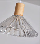Axyaa Solid Wood Glass Pendant Light for Bedroom Living Room Restaurant