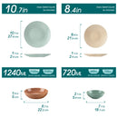 Axyaa Stoneware Tableware Set, Embossed, Service for 4/8/12