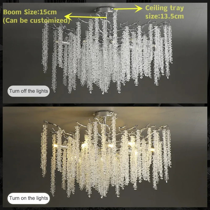 Axyaa Crystal Ceiling Chandelier Light - Elegant Tree Branch Design