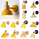 Nordic Wood Wall Lamp Sconce E27 LED Indoor Lighting for Bedroom Living Room