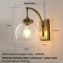 Axyaa Nordic Outdoor LED Wall Light Chrome Gold Black Waterproof Garden Balcony Decor