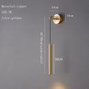Axyaa Adjustable Copper LED Wall Lamp for Bedside Foyer & Hotel Room.