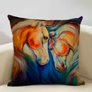 Axyaa Tropical Style Running Horses Pillowcase Home Decor Square Linen Animal Pillow Case