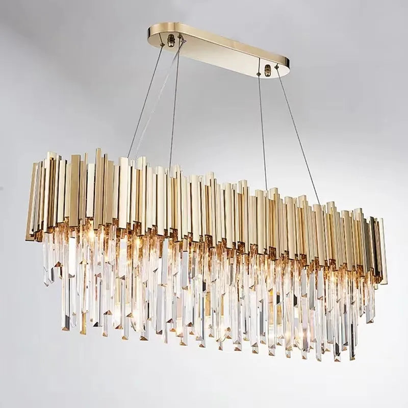 Luxury Crystal Chandeliers: Axyaa Golden Metal Nordic Pendant Lights