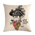 Axyaa Cartoon Animal Flax Cushion Cover for Sofa - Fashionable and Fun Design
