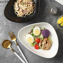 Axyaa Circular Triangle Ceramic Bowl Set for Molecular Cuisine, Salad, Dessert, and Soup