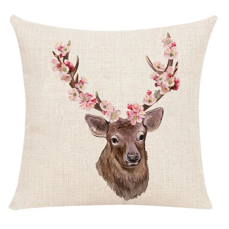 Milu Deer Pattern Print Pillow for Home Decor by Axyaa