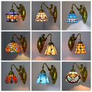 Axyaa Nordic Tiffany Wall Lamps Stained Glass Mirror Bedroom Sconces