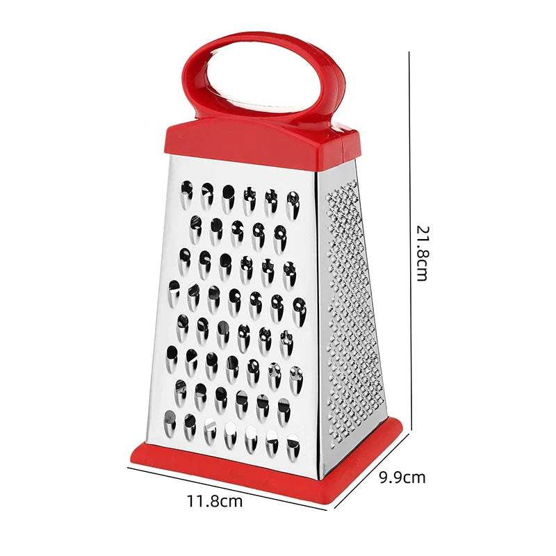 Axyaa 4-Sided Stainless Steel Grater Kitchen Gadget for Vegetables, Cheese, Potatoes