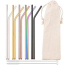 Axyaa Stainless Steel Straw Set - Mixed Colors, Reusable Drinking Straws