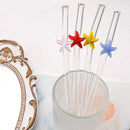 Axyaa Starfish Glass Straw Set: Eco-Friendly Bar Accessories with Cleaning Brush