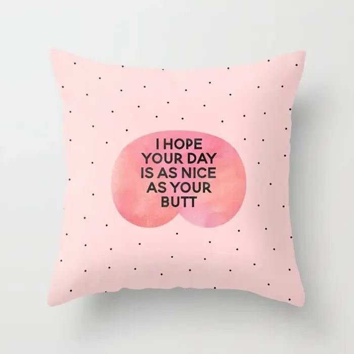 Axyaa Geometric Sunset Rainbow Pink Pillowcase