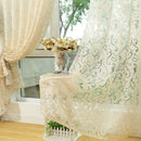 Axyaa Floral Jacquard Tulle Curtains: European Retro Style for Living Room Decor