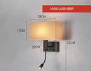 Axyaa LED Wall Lamp with USB Charger & Spotlight for Bedroom Living Room