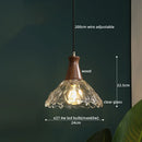 Axyaa Modern LED Pendant Lights Glass Wood Suspension Luminaire