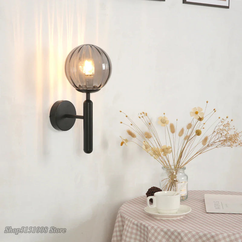 Axyaa Glass Ball LED Wall Light for Modern Bedroom, Bathroom, Stair Lighting