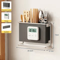Axyaa Wall Mount Cutlery Holder Knife Chopstick Organizer Rack Kitchen Utensil Storage