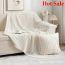 Axyaa Knitted Four-Season Sofa Blanket - Solid Color Office Living Room Nap Blanket