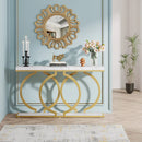 Axyaa 55" Faux Marble Console Table - Modern Entryway & Sofa Table