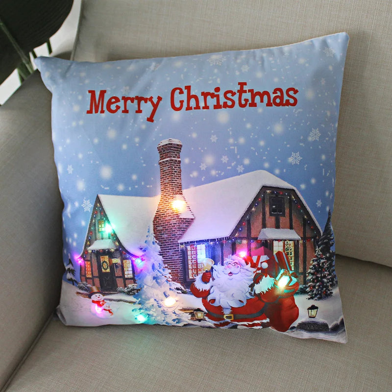 Axyaa LED Christmas Light Pillowcase 45cm - Super Soft Polyester Home Decor