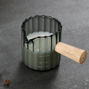 Axyaa Glass Espresso Milk Pitcher with Wood Handle