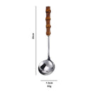 Axyaa Stainless Steel Colander Spoon with Wooden Handle