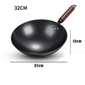 Axyaa 32cm Traditional Iron Wok Pan Non-stick High Quality Frying Cookware