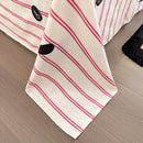 Axyaa Pink Stripe Embroidered Bedding Set - Queen Twin Full Size & Pillowcases