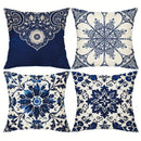 Axyaa Blue Floral Pattern Pillowcase - Home Decor Accent