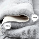 Axyaa Ultra Soft Faux Rabbit Fur Rug - Gray Fluffy Living Room Bedroom Carpet