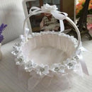 Axyaa Handmade Flower Lace Round Storage Basket