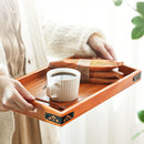 Axyaa Wooden Tea Tray: Orchid Tea Color, Chinese Rectangular Solid Wood Tray