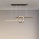 Axyaa Led Dining Room Pendant Lights Circle Chandeliers for Kitchen and Bar