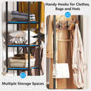 Axyaa L-Shaped Clothes Rack with Storage Shelves and Hanging Rods