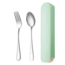 Axyaa Stainless Steel Cutlery Set with Storage Box: Fork, Spoon, Knife, Chopstick - 4pcs