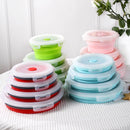 Axyaa Silicone Folding Lunch Box with Sealed Preservation - Outdoor, Microwave Safe