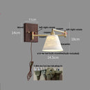 Axyaa Wood Swing Arm LED Wall Light - Rotatable Bedside Lamp