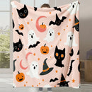 Axyaa Halloween Cartoon Flannel Blanket - Cute Print - Office Nap Sofa Blanket