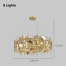 Modern Gold Chandelier Luxury Round Dining Room Lighting Fixture Golden Large Kitchen Island Home Decor Light Axyaa