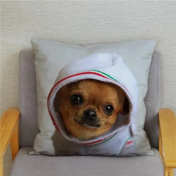 Chihuahua Dog Printed Cushion Cover by Axyaa for Home Decor