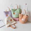 Axyaa Canvas Lunch Bag: New Fashion Student Bento Box Carry Bucket Bag