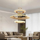 Axyaa Luxury LED Chandelier: Modern Villa Pendant Lighting with Artistic Ring Design