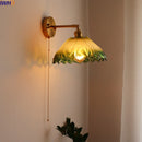 Axyaa Vintage Copper Glass Wall Sconce Indoor Bedside Light Fixture