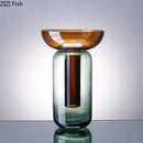 Axyaa Gradient Glass Vase Hydroponic Flower Pot Desk Decor Artificial Floral Arrangement