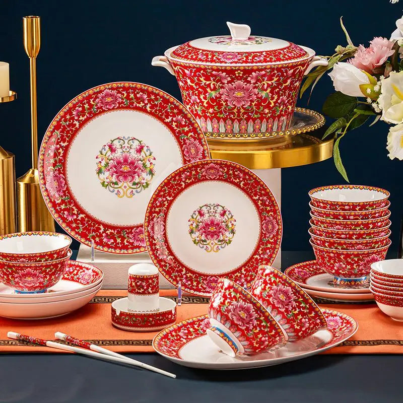 Axya™ Luxury 70-Piece Bone Dinnerware & Chopsticks Set