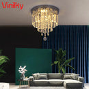 Axyaa Crystal LED Ceiling Chandelier for Modern Home Decor Lighting