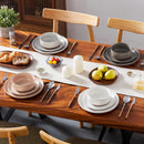 Axyaa Sesame Glaze Stoneware Dinnerware Set - 12/24 Pcs Plates Set